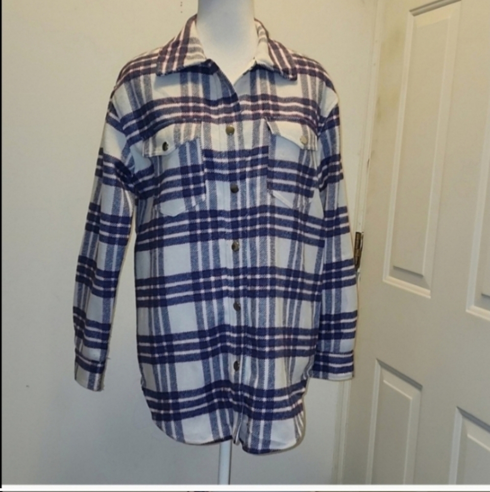 Joie medium wool shacket snap jacket shirt